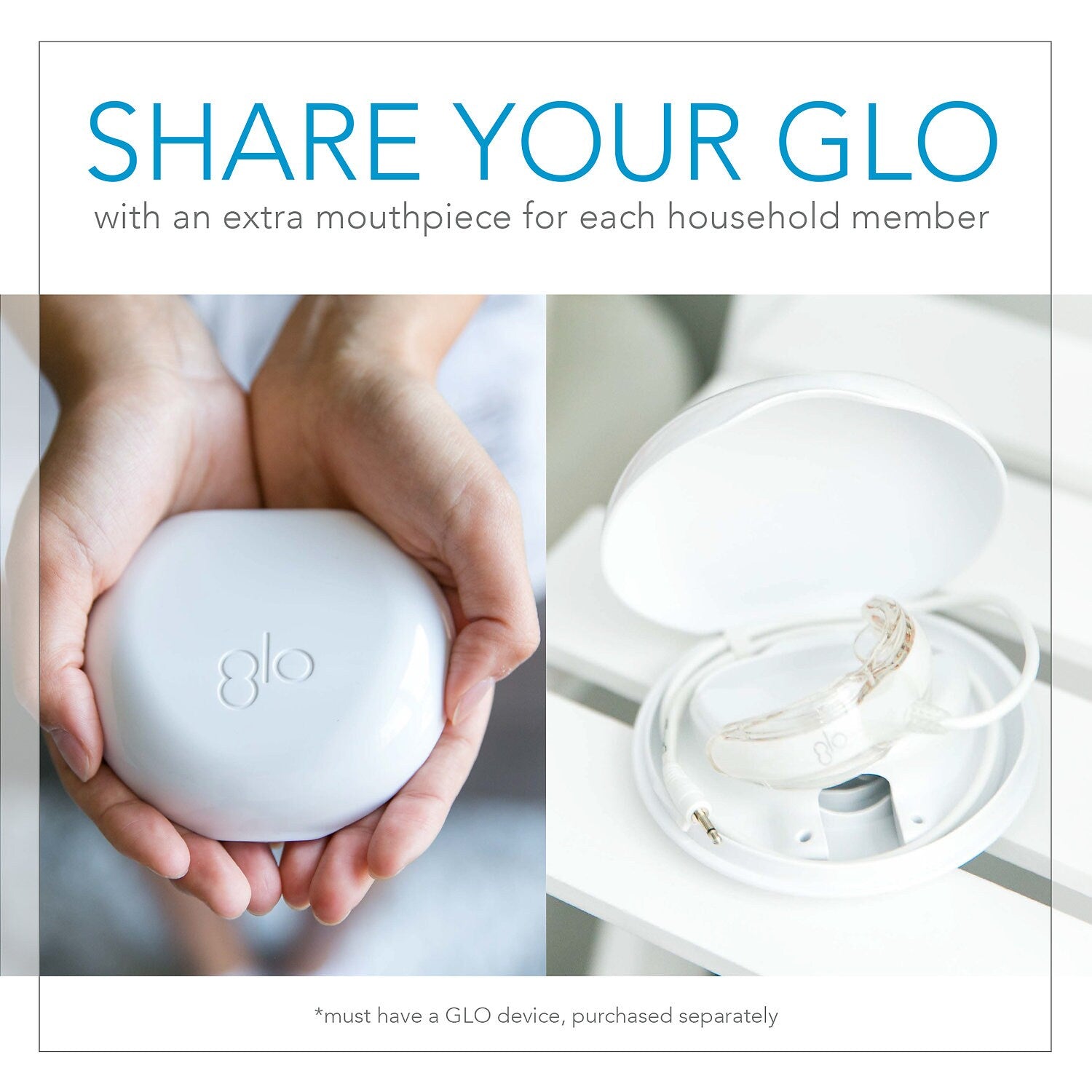 Extra GLO Teeth Whitening Device Mouthpiece and Case - Image 2